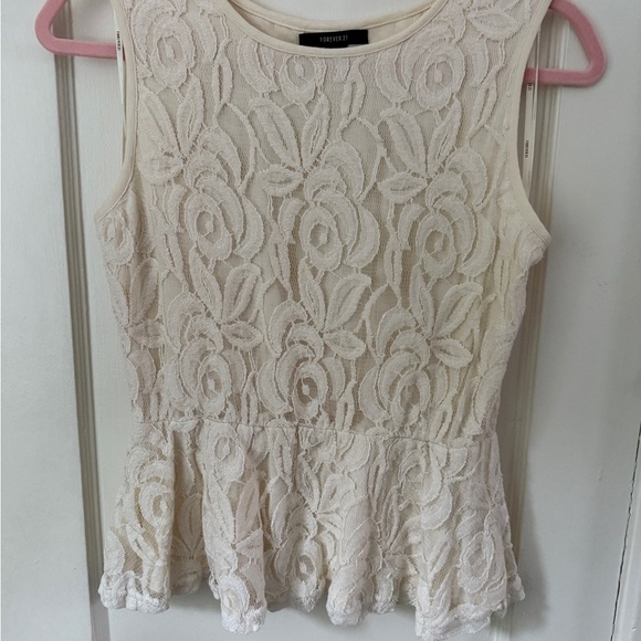 Forever 21 Tops - Forever 21 Cream Lace Blouse